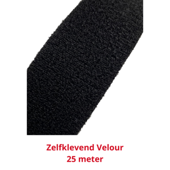 Zelfklevend Velour Zwart 25meter