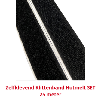 Zelfklevend Klittenband Hotmelt SET 25meter